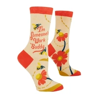 Blue Q Womens Crew Socks - I'm Someone's Work Buddy