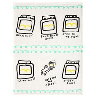 Blue Q Tea Towel - Hot Buns Are Ready
