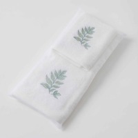 Pilbeam Living - Green Leaf Hand Towel & Face Washer Set