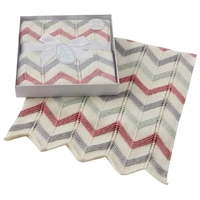 Pilbeam Jiggle & Giggle - Blush Zig-Zag Knit Blanket