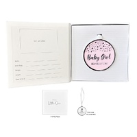 Baby Girl Ornament with Record in Gift Box