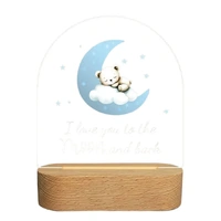 Night Light LED - Moon and Back Blue