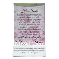 White Wood Base Glass Frame - Missing You (Her Smile) 6x4inch