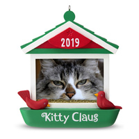 2019 Hallmark Keepsake Ornament - Kitty Claus Cat in Bird Feeder 2019 Photo Frame 