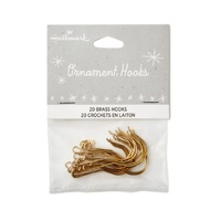 2025 Hallmark Keepsake Ornament - Brass Ornament Hooks (Set of 20)