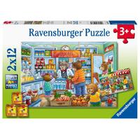 Ravensburger Puzzle 2 x 12pc - Let's Go Shopping