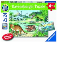 Ravensburger Puzzle 2 x 24pc - Dinosaurs of Land and Sea