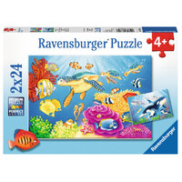 Ravensburger Puzzle 2 x 24pc - Colourful Underwater World
