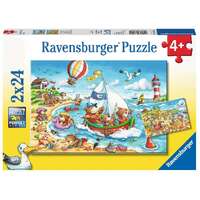 Ravensburger Puzzle 2 x 24pc - Seaside Holiday