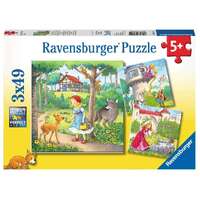Ravensburger Puzzle 3 x 49pc - Rapunzel, Riding Hood and Frog