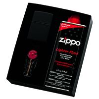 Zippo Gift Set - Lighter and Fluid - Matte Black