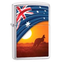 Zippo Lighter - Flag & Landscape Kangaroo