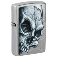 Zippo Lighter - Skull and Flame Design