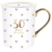 Sweet Heart Gold Handle Mug - 30th