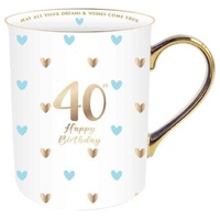 Sweet Heart Gold Handle Mug - 40th