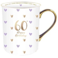 Sweet Heart Gold Handle Mug - 60th