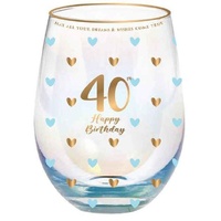 Sweet Heart Stemless Glass - 40th