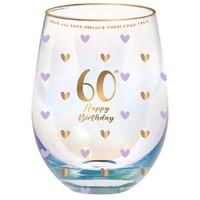 Sweet Heart Stemless Glass - 60th