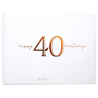 Rose Gold 40th Birthday Guest Book