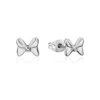 Couture Kingdom - Disney - Stainless Steel Minnie Mouse Bow Crystal Stud Earrings