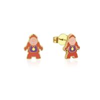 Disney Couture Kingdom - Beauty and the Beast - Cogsworth Stud Earrings Yellow Gold