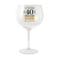 Splosh Sip Celebration Balloon Glass - 40th
