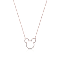 Disney Couture Kingdom Precious Metal - Mickey Mouse - Crystal Outline Necklace Rose Gold