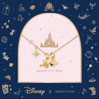 Disney x Short Story Necklace Flounder And Sebastian - Gold