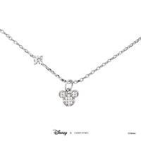 Disney x Short Story Necklace Mickey Ears - Diamante Silver
