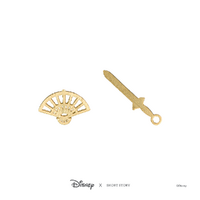 Disney x Short Story Earrings Mulan Fan And Sword - Gold
