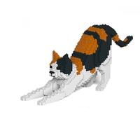 Jekca Animals - Calico Cat Stretching 20cm