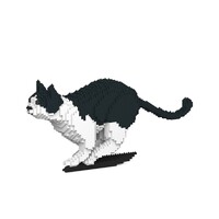Jekca Animals - Black & White Cat Running 21cm