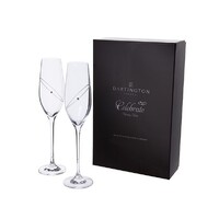 Dartington Crystal 25th Anniversary Celebration Toasting Flute Pair - Clear