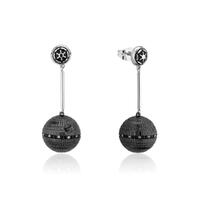 Disney Couture Kingdom - Star Wars - Death Star Drop Earrings White Gold and Gunmetal Plated