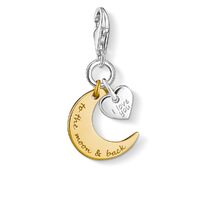 Thomas Sabo Charm Club - Moon & Heart "I Love You to the Moon & Back" Silver + Yellow Gold Pendant