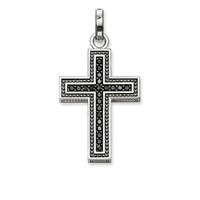 Thomas Sabo Pendant - Cross Black Pavé Silver