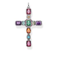 Thomas Sabo Pendant - Cross Colourful Stones Silver