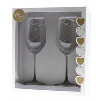 Diamante Heart Wine Glass - (Set of 2)