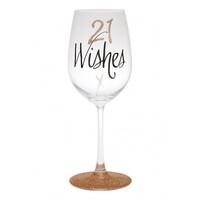 Rose Gold Wine Glass - 21 Wishes