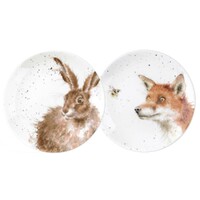 Royal Worcester Wrendale Coupe Plates (Set of 2) - Fox, Hare