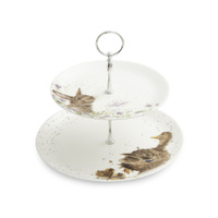 Royal Worcester Wrendale 2-Tier Cake Stand - Rabbit & Duck