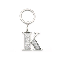 Whitehill Keyrings - Silver Glitter Keyring "K"