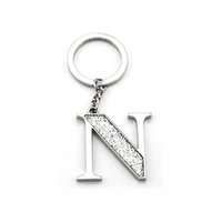 Whitehill Keyrings - Silver Glitter Keyring "N"