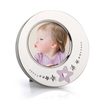 Whitehill Baby - Silver Plated Photo Frame - Pink Star Round