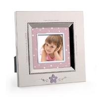 Whitehill Baby - Silver Plated Photo Frame - Pink Star Square