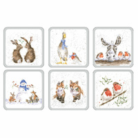 Royal Worcester Wrendale Christmas Coasters - Woodland Animals (Set of 6)