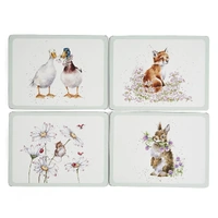 Pimpernel Wrendale Placemats - 'Wildflower' Animal (Set of 4)