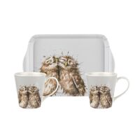 Wrendale Designs by Pimpernel Mug and Tray Set - Owls