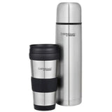 Thermos Thermocafe Stainless Steel Flask 1L & Travel Tumbler 420ml Combo Pack