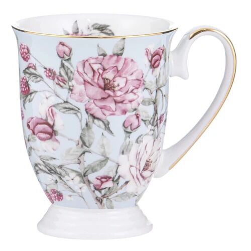 Ashdene Raspberry Rose - Powder Blue Footed Mug